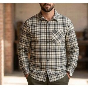 Outdoor Research Kulshan Flannel Shirt Mens XL Black White Plaid 300091 F23